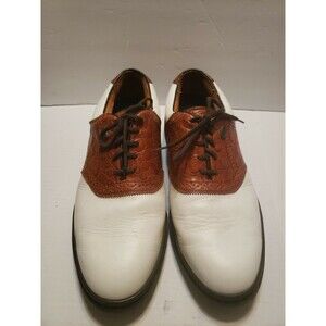 Callaway mens white and brown color block golf shoes size 10.5